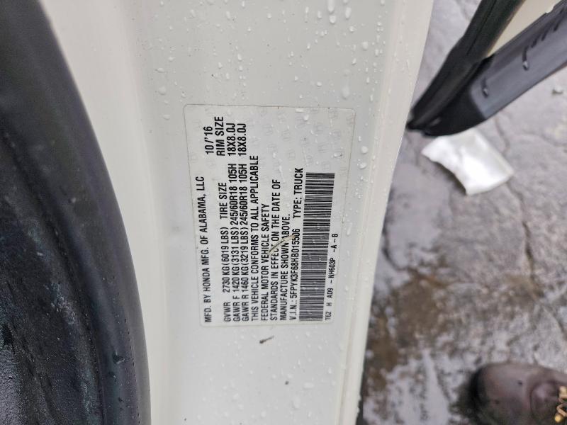 Продаж на аукціоні авто 2017 Honda Ridgeline, vin: 5FPYK3F68HB015506, номер лоту: 54411996