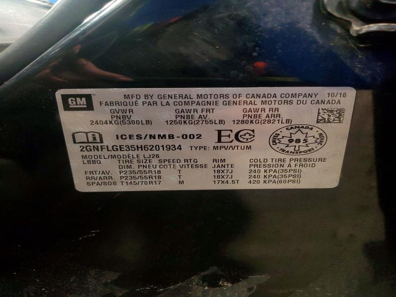 Aukcja sprzedaży 2017 Chevrolet Equinox, vin: 2GNFLGE35H6201934, numer aukcji: 53793126