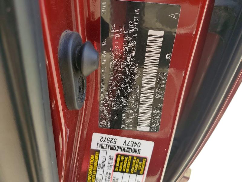 2009 Toyota Sienna Xle მანქანა იყიდება აუქციონზე, vin: 5TDZK22C59S269044, აუქციონის ნომერი: 55348756