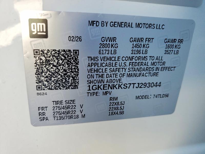 2026 Gmc Acadia მანქანა იყიდება აუქციონზე, vin: 1GKENKKS7TJ293044, აუქციონის ნომერი: 53806566