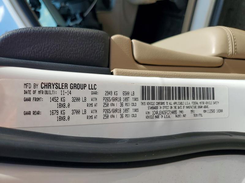 Продажа на аукционе авто 2015 Jeep Grand Cherokee, vin: 1C4RJEAG5FC714095, номер лота: 54391896