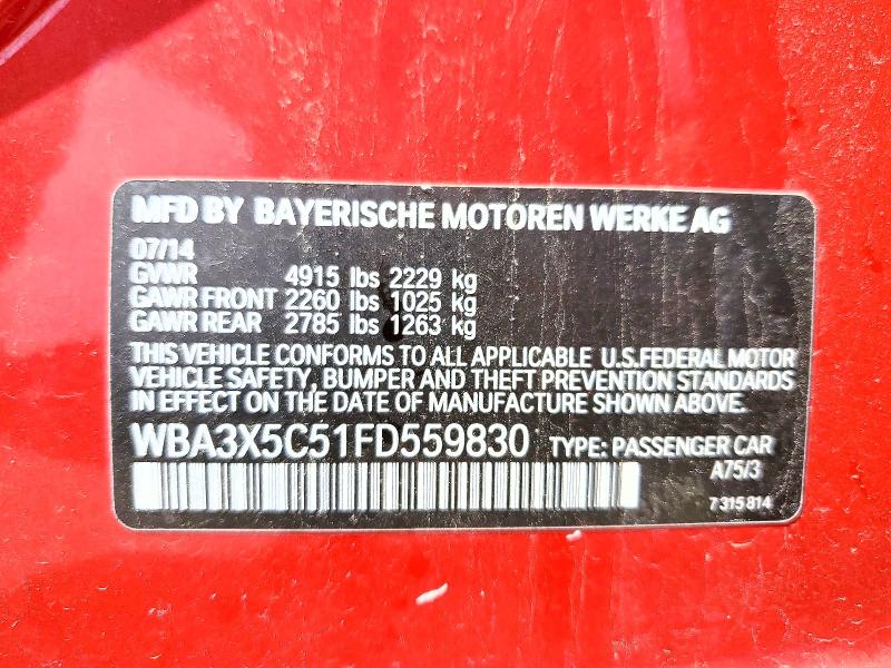 Продажа на аукционе авто 2015 Bmw 328, vin: WBA3X5C51FD559830, номер лота: 52343206