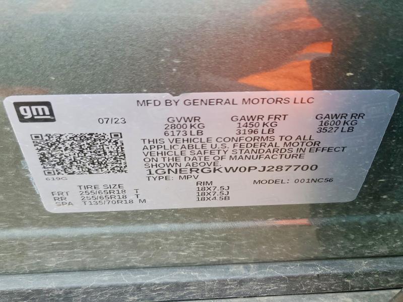 2023 Chevrolet Traverse მანქანა იყიდება აუქციონზე, vin: 1GNERGKW0PJ287700, აუქციონის ნომერი: 53367746