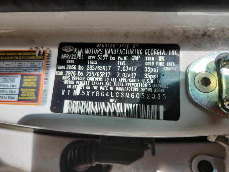 53139696 :رقم المزاد ، 5XYRG4LC3MG052335 vin ، 2021 Kia Sorento مزاد بيع
