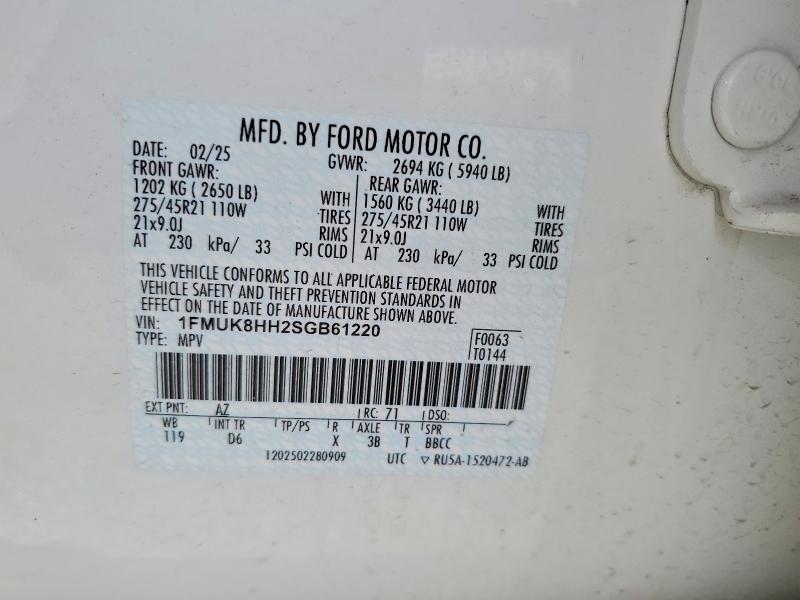 Продажа на аукционе авто 2025 Ford Explorer, vin: 1FMUK8HH2SGB61220, номер лота: 55139066