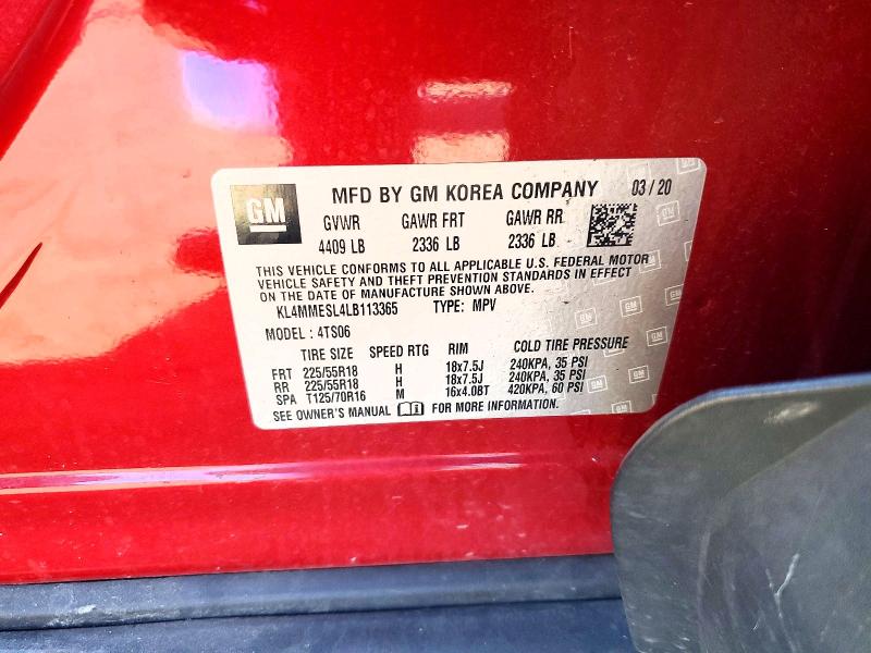 Aukcja sprzedaży 2020 Buick Encore Gx, vin: KL4MMESL4LB113365, numer aukcji: 55206606