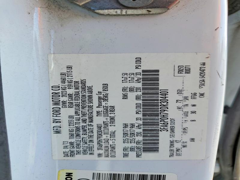 Aukcja sprzedaży 2013 Ford Fusion, vin: 3FA6P0H79DR304401, numer aukcji: 54305816