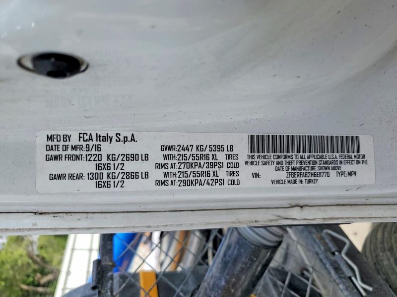 51811666 :رقم المزاد ، ZFBERFAB2H6E11770 vin ، 2017 Ram Promaster City مزاد بيع
