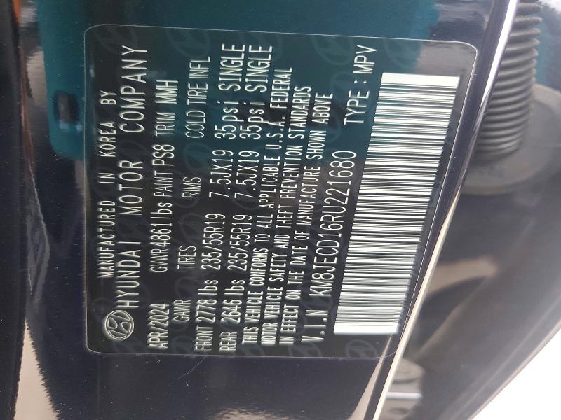2024 Hyundai Tucson მანქანა იყიდება აუქციონზე, vin: KM8JECD16RU221680, აუქციონის ნომერი: 55418826