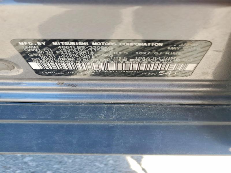 Продаж на аукціоні авто 2018 Mitsubishi Outlander, vin: JA4AZ3A30JJ005550, номер лоту: 51916376
