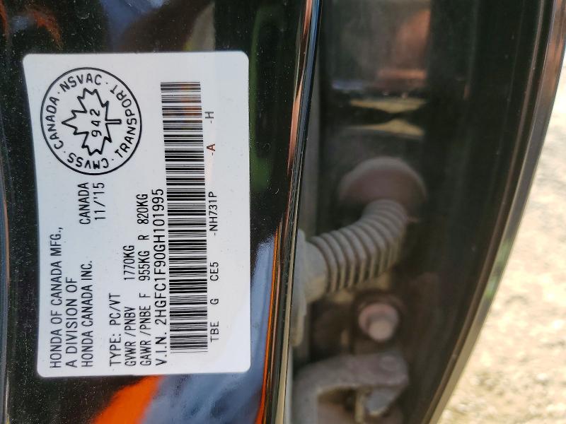 Aukcja sprzedaży 2016 Honda Civic, vin: 2HGFC1F90GH101995, numer aukcji: 54444286