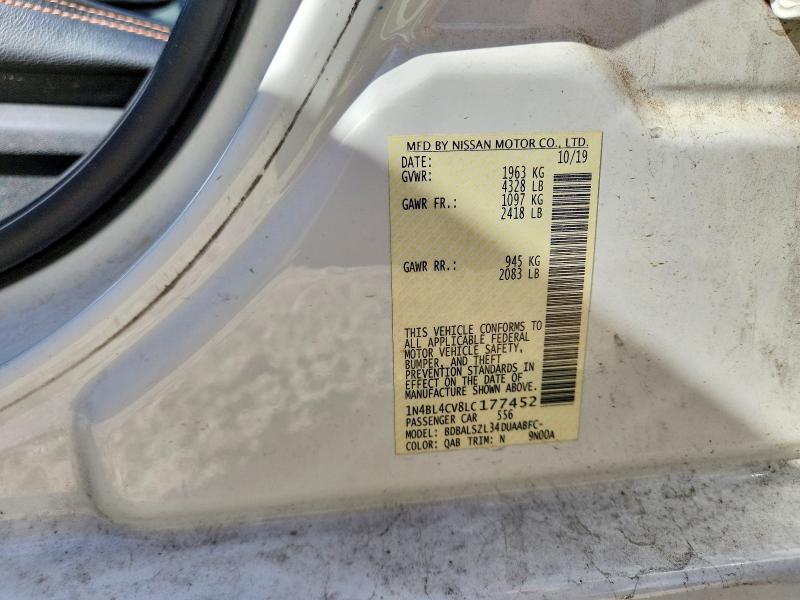 52382896 :رقم المزاد ، 1N4BL4CV8LC177452 vin ، 2020 Nissan Altima مزاد بيع