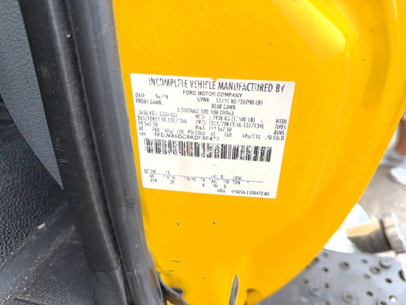 Продаж на аукціоні авто 2019 Ford F650, vin: 1FDWX6DC8KDF08477, номер лоту: 54592216