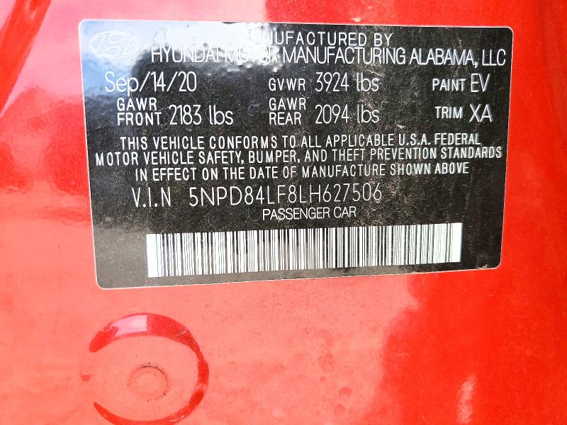 Продажа на аукционе авто 2020 Hyundai Elantra, vin: 5NPD84LF8LH627506, номер лота: 52399646