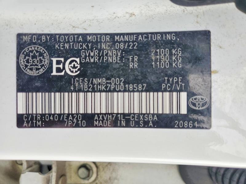 47523856 :رقم المزاد ، 4T1B21HK7PU018587 vin ، 2023 Toyota Camry مزاد بيع