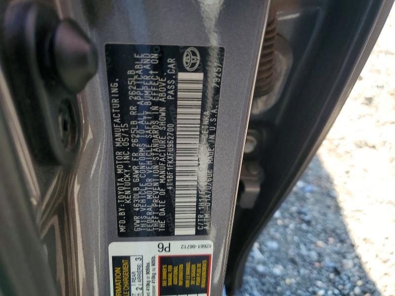 54228756 :رقم المزاد ، 4T1BF1FKXFU962700 vin ، 2015 Toyota Camry مزاد بيع