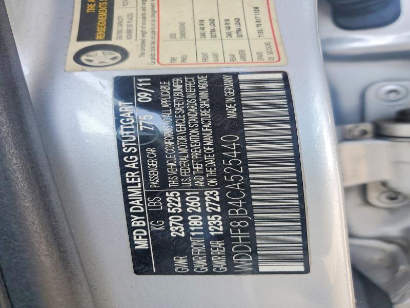 2012 Mercedes-benz E მანქანა იყიდება აუქციონზე, vin: WDDHF8JB4CA525440, აუქციონის ნომერი: 52655596