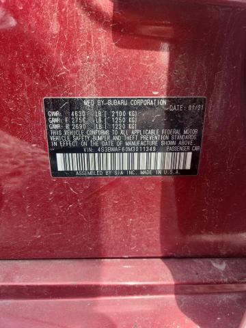 2021 Subaru Legacy მანქანა იყიდება აუქციონზე, vin: 4S3BWAF60M3011349, აუქციონის ნომერი: 52478956