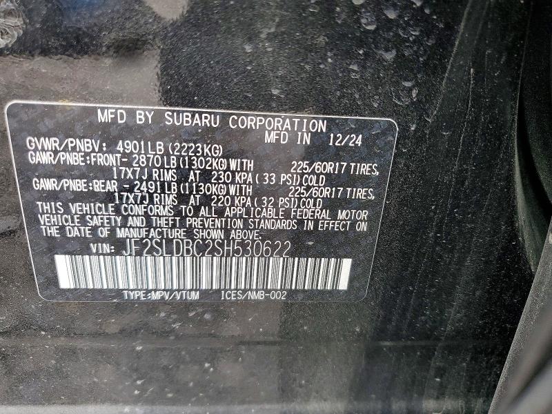 Aukcja sprzedaży 2025 Subaru Forester, vin: JF2SLDBC2SH530622, numer aukcji: 54048316