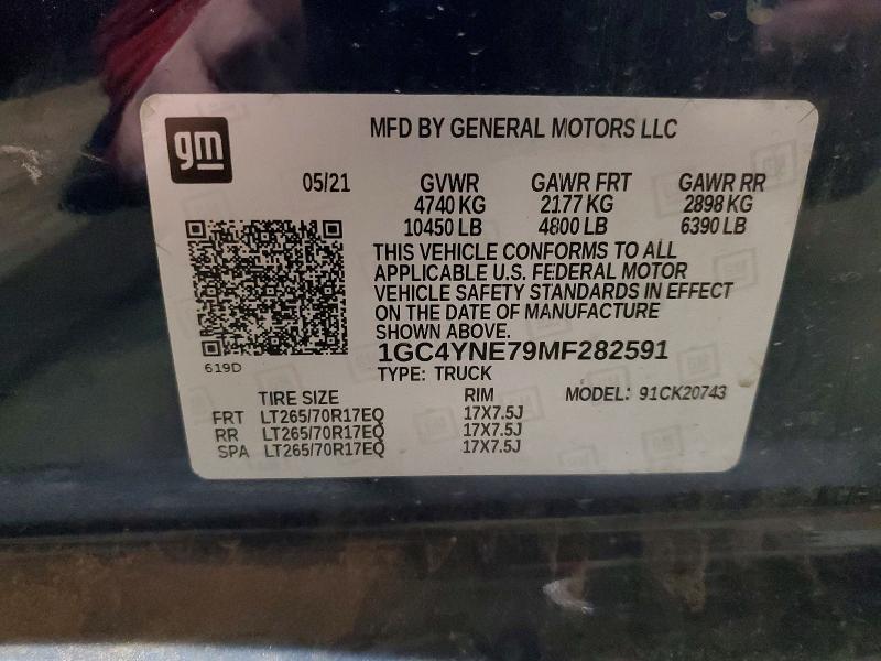 Aukcja sprzedaży 2021 Chevrolet Silverado, vin: 1GC4YNE79MF282591, numer aukcji: 51723416