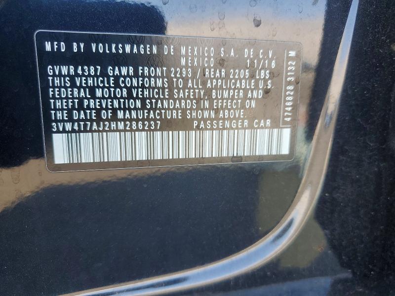 Aukcja sprzedaży 2017 Volkswagen Jetta, vin: 3VW4T7AJ2HM286237, numer aukcji: 52727086