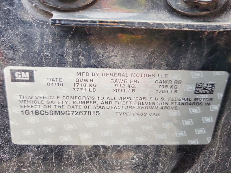 Продаж на аукціоні авто 2016 Chevrolet Cruze, vin: 1G1BC5SM9G7267015, номер лоту: 52755876