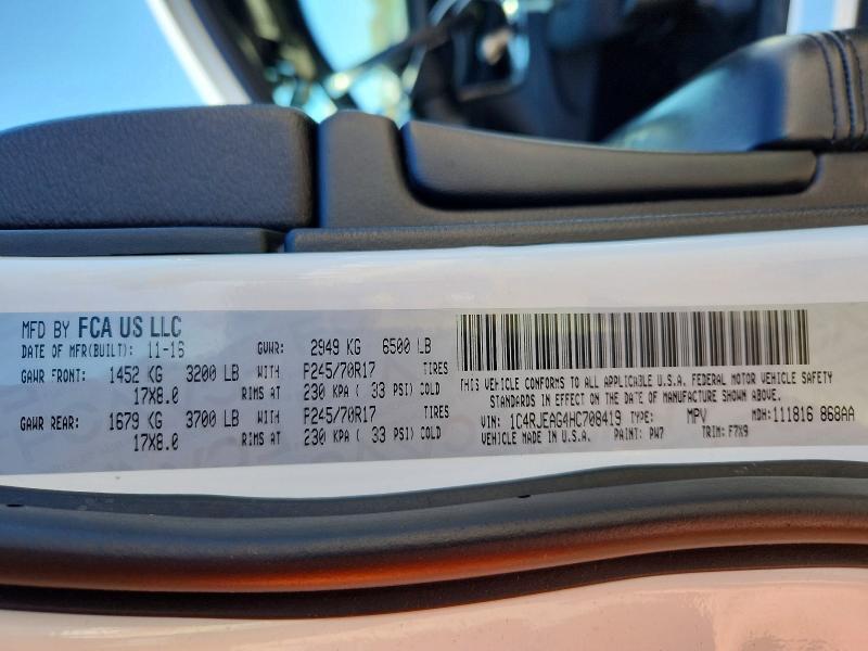 2017 Jeep Grand Cherokee მანქანა იყიდება აუქციონზე, vin: 1C4RJEAG4HC708419, აუქციონის ნომერი: 51593936