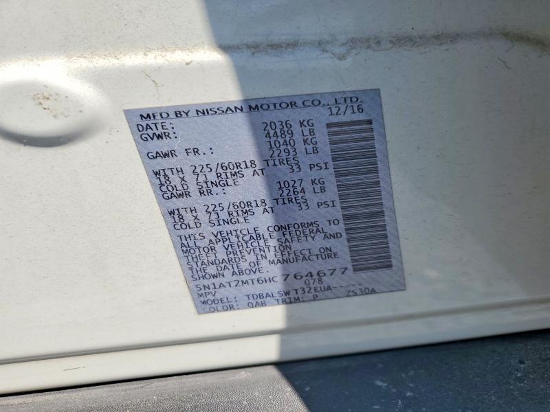 2017 Nissan Rogue მანქანა იყიდება აუქციონზე, vin: 5N1AT2MT6HC764677, აუქციონის ნომერი: 53420216