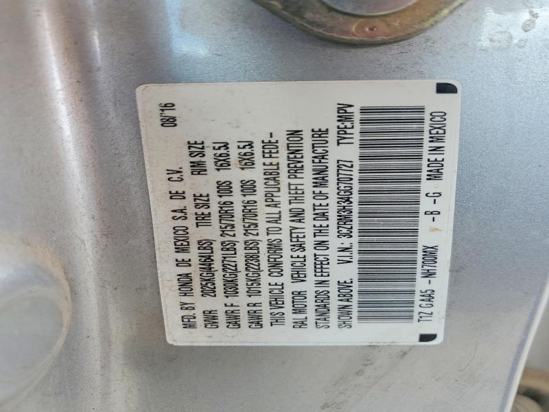 54720976 :رقم المزاد ، 3CZRM3H34GG707727 vin ، 2016 Honda Cr-v مزاد بيع