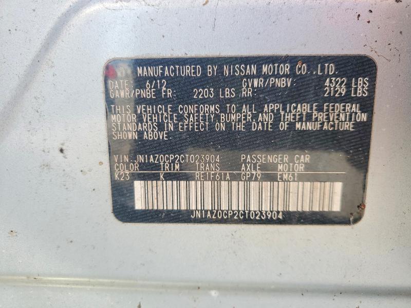 2012 Nissan Leaf მანქანა იყიდება აუქციონზე, vin: JN1AZ0CP2CT023904, აუქციონის ნომერი: 55338916