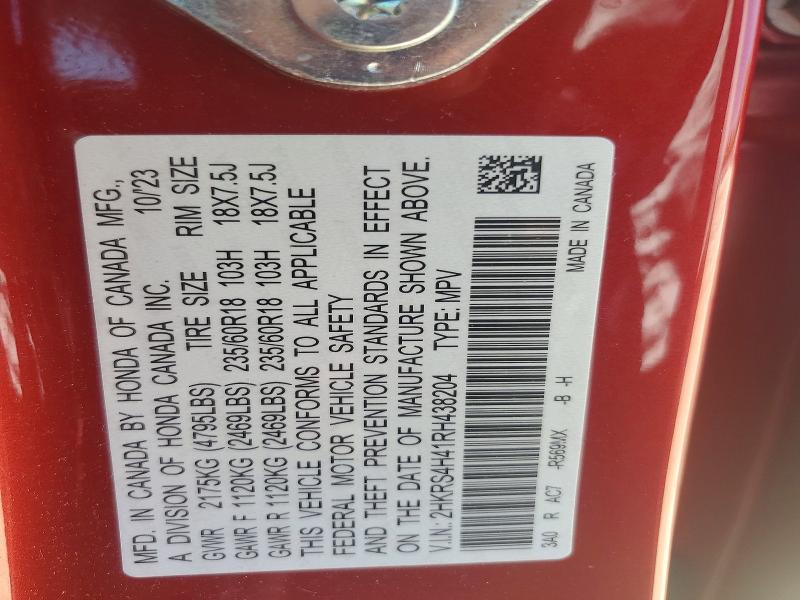 Aukcja sprzedaży 2024 Honda Cr-v, vin: 2HKRS4H41RH438204, numer aukcji: 52155596