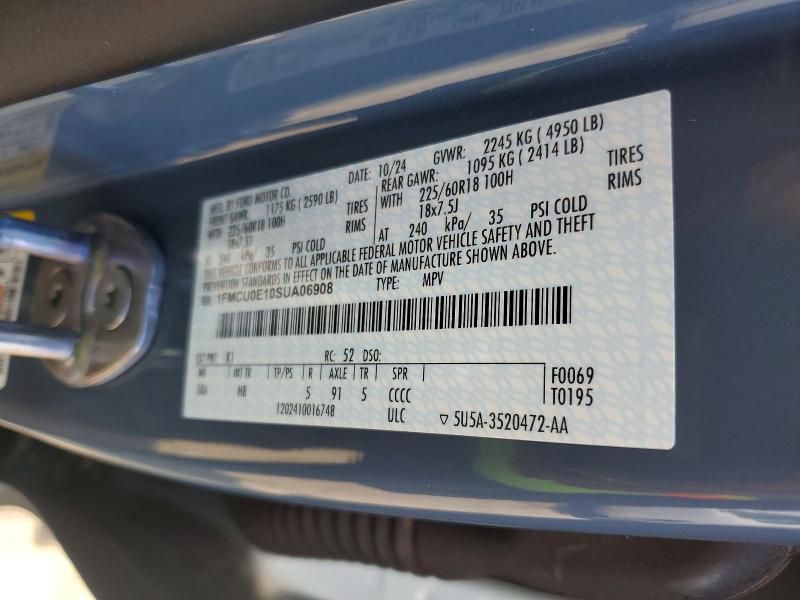 Aukcja sprzedaży 2025 Ford Escape, vin: 1FMCU0E10SUA06908, numer aukcji: 53763256