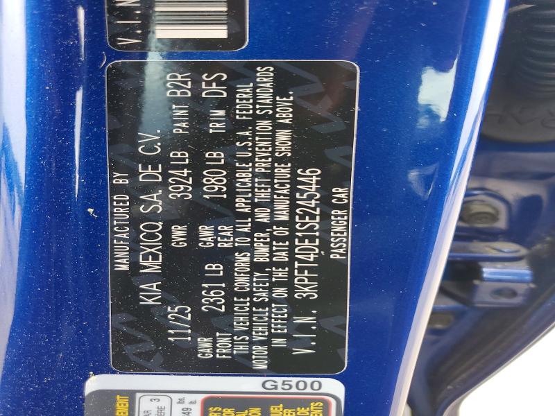 Aukcja sprzedaży 2025 Kia K4, vin: 3KPFT4DE1SE245446, numer aukcji: 52687936