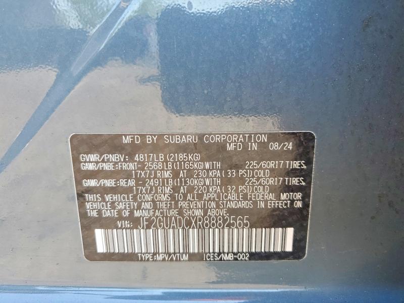54109146 :رقم المزاد ، JF2GUADCXR8882565 vin ، 2024 Subaru Crosstrek مزاد بيع