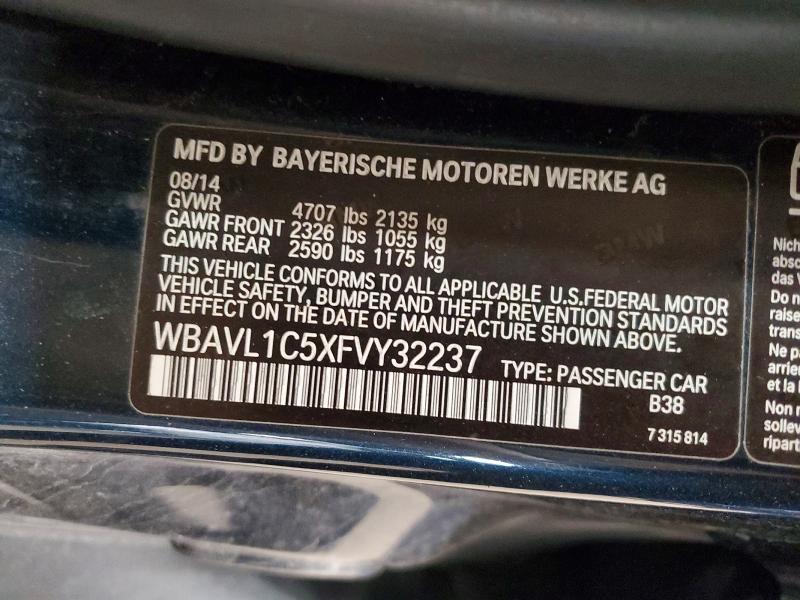 48546786 :رقم المزاد ، WBAVL1C5XFVY32237 vin ، 2015 Bmw X1 مزاد بيع