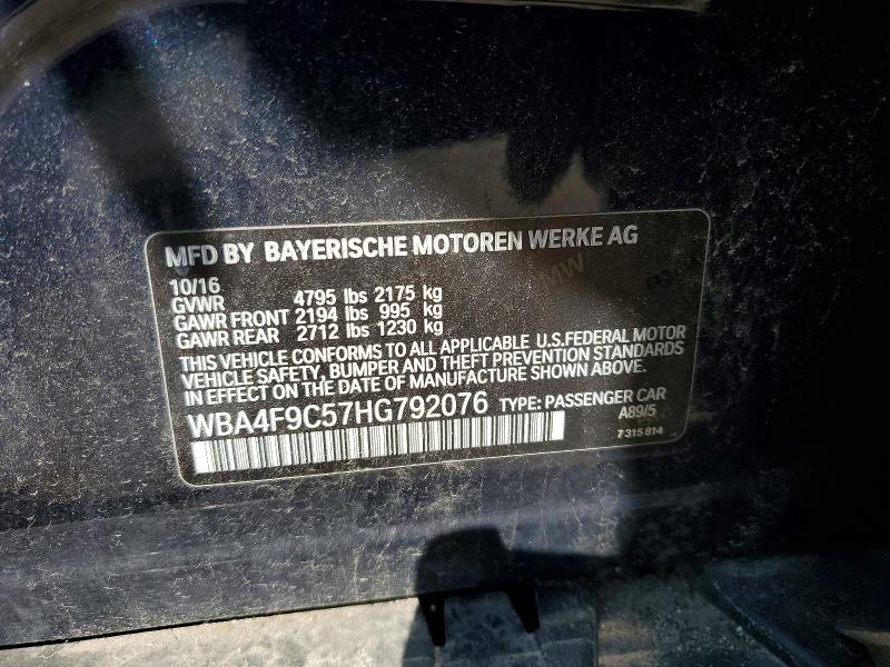 54560796 :رقم المزاد ، WBA4F9C57HG792076 vin ، 2017 Bmw 430xi مزاد بيع