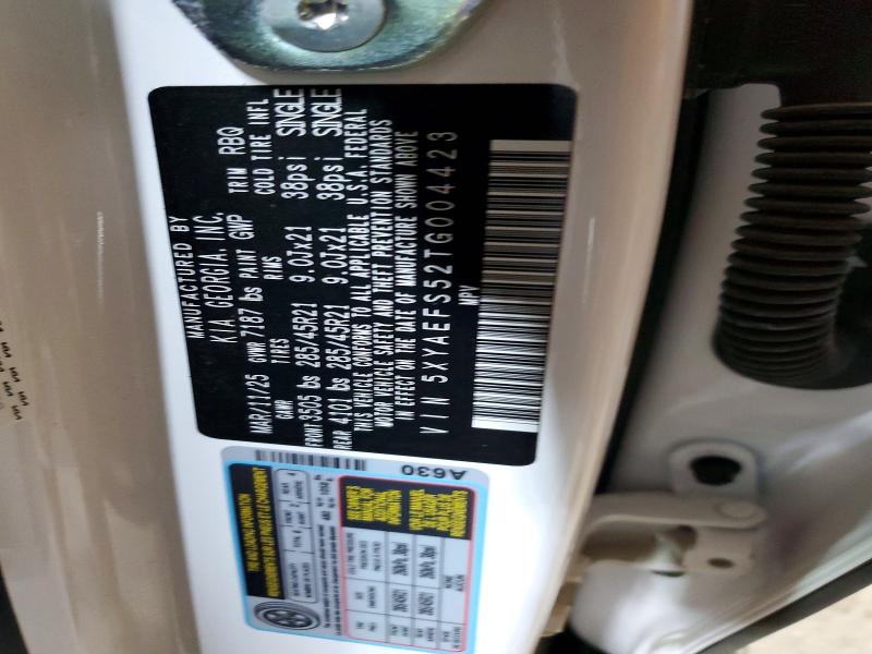 Aukcja sprzedaży 2026 Kia Ev9, vin: 5XYAEFS52TG004423, numer aukcji: 54616236