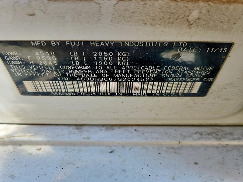54837616 :رقم المزاد ، 4S3BNBC67G3024522 vin ، 2016 Subaru Legacy مزاد بيع
