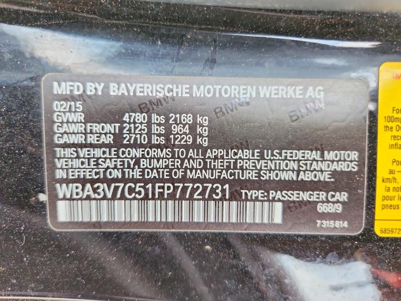 Aukcja sprzedaży 2015 Bmw 428, vin: WBA3V7C51FP772731, numer aukcji: 53239706