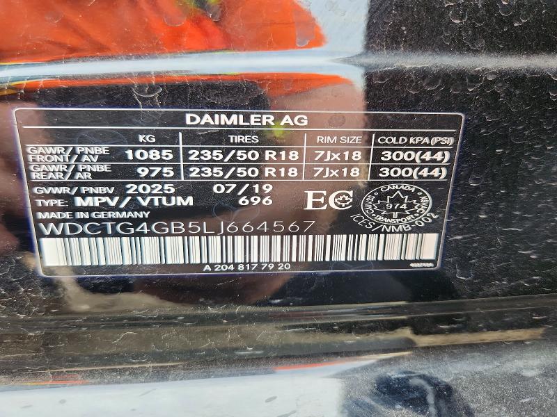 Продажа на аукционе авто 2020 Mercedes-benz Gla, vin: WDCTG4GB5LJ664567, номер лота: 54711366