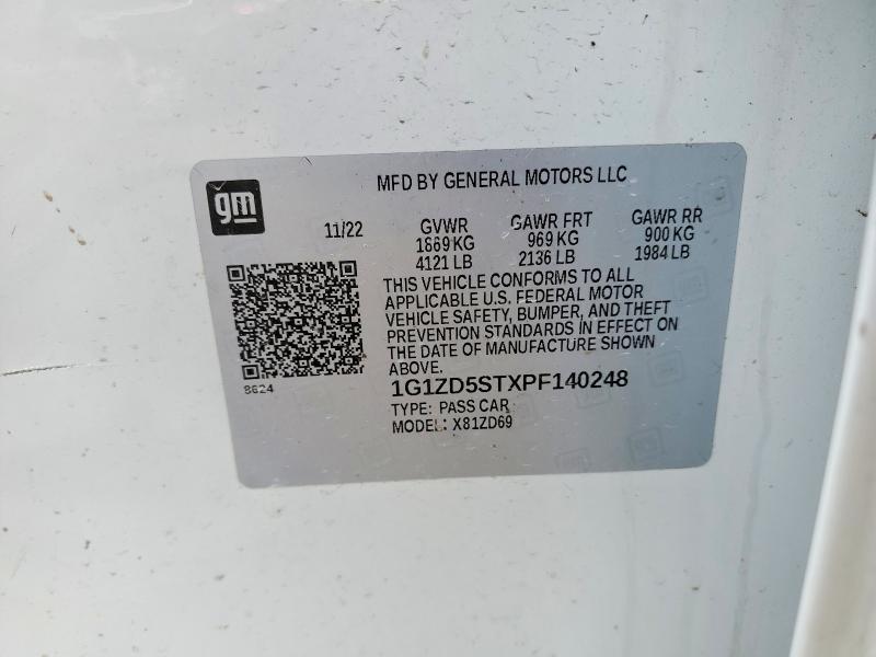 Продажа на аукционе авто 2023 Chevrolet Malibu, vin: 1G1ZD5STXPF140248, номер лота: 52555086