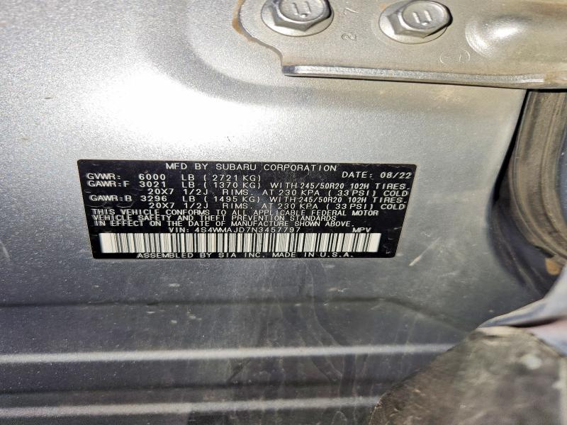 Aukcja sprzedaży 2022 Subaru Ascent, vin: 4S4WMAJD7N3457797, numer aukcji: 54053856