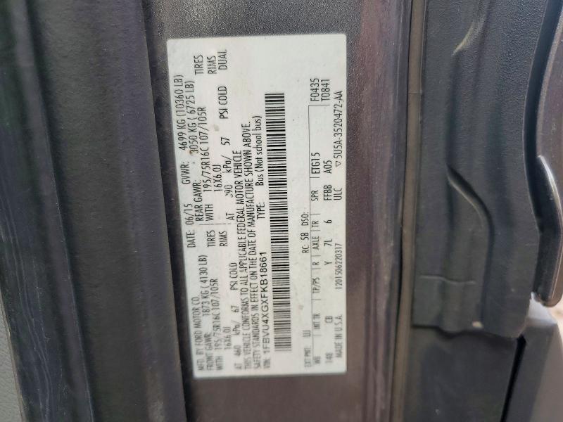 Aukcja sprzedaży 2015 Ford Transit, vin: 1FBVU4XGXFKB18661, numer aukcji: 55458036