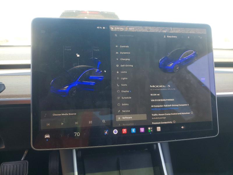 53741216 :رقم المزاد ، 5YJ3E1EA5LF705923 vin ، 2020 Tesla Model 3 مزاد بيع