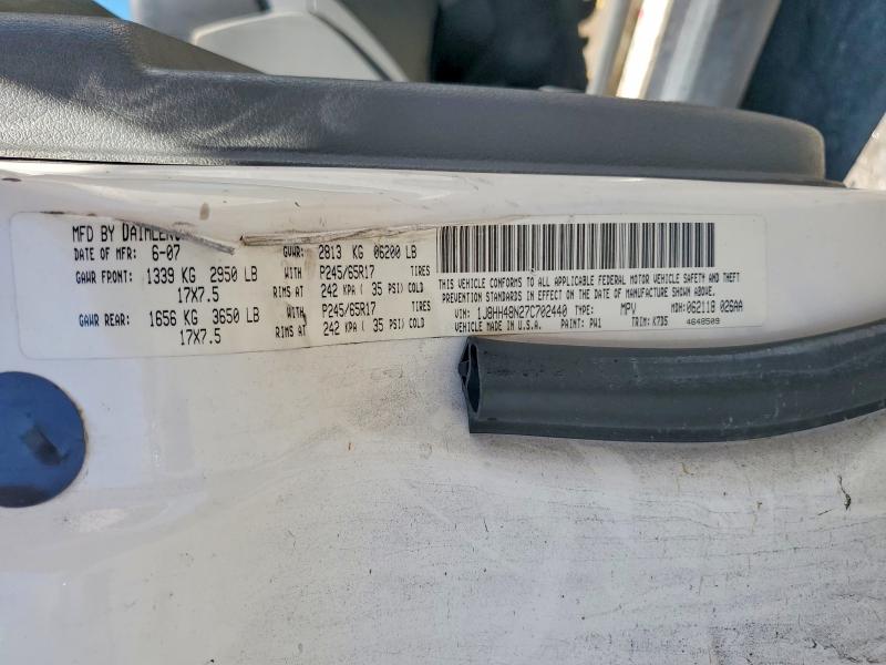 52427286 :رقم المزاد ، 1J8HH48N27C702440 vin ، 2007 Jeep Commander مزاد بيع