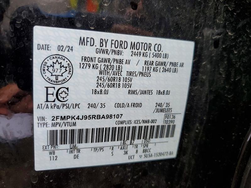 Aukcja sprzedaży 2024 Ford Edge, vin: 2FMPK4J95RBA98107, numer aukcji: 54147286