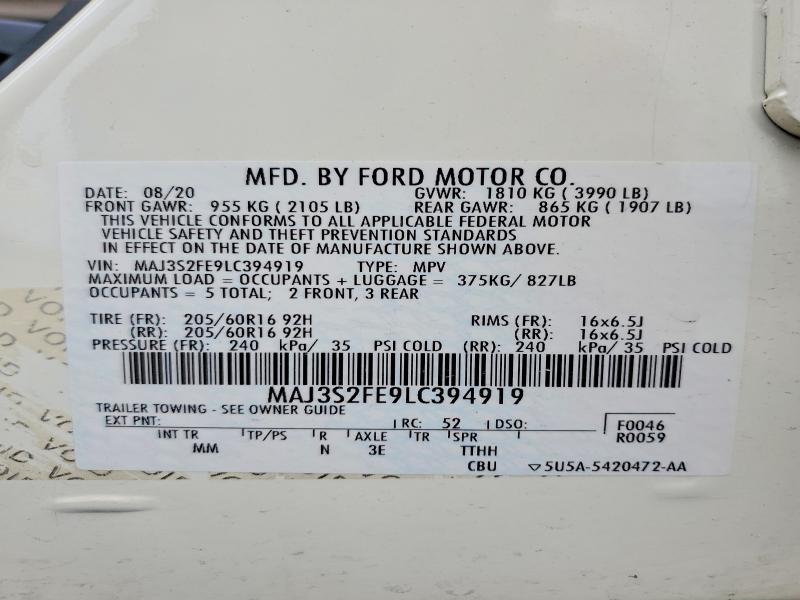 Продаж на аукціоні авто 2020 Ford Ecosport, vin: MAJ3S2FE9LC394919, номер лоту: 52247606
