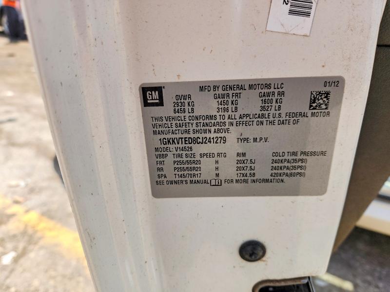 2012 Gmc Acadia მანქანა იყიდება აუქციონზე, vin: 1GKKVTED8CJ241279, აუქციონის ნომერი: 54799756