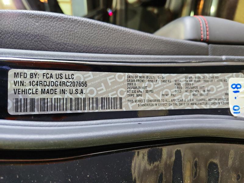 Продажа на аукционе авто 2024 Dodge Durango, vin: 1C4RDJDG4RC207656, номер лота: 53776166