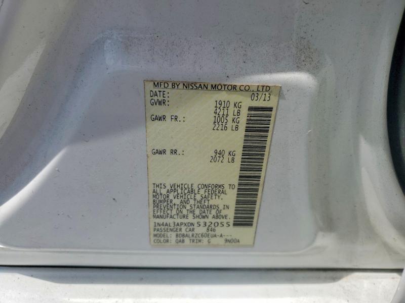 54087636 :رقم المزاد ، 1N4AL3APXDN532055 vin ، 2013 Nissan Altima مزاد بيع